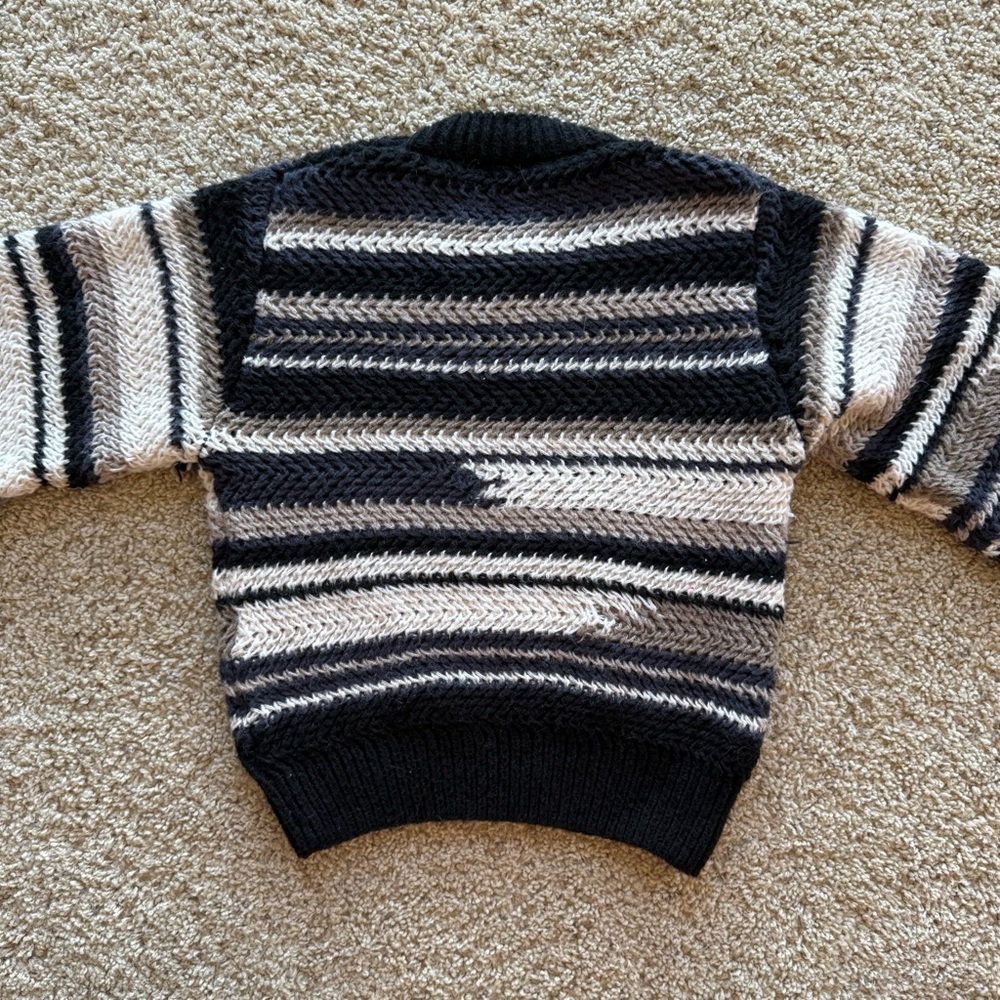 Z Supply Asheville Stripe Sweater in Black & Cream Medium - Picture 6 of 8